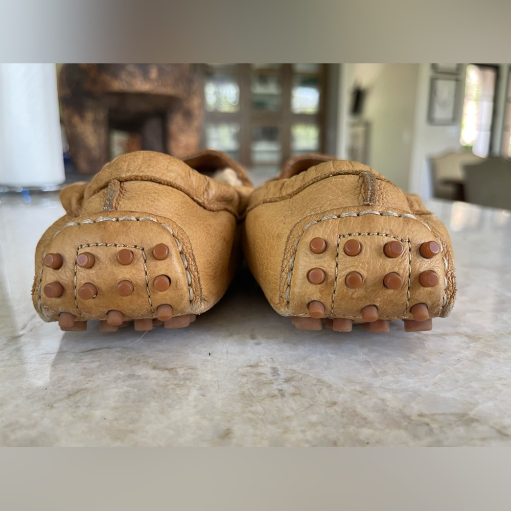 Chocolate Blu natural brown/cognac leather drivers, size 6.5 - Picture 4 of 7